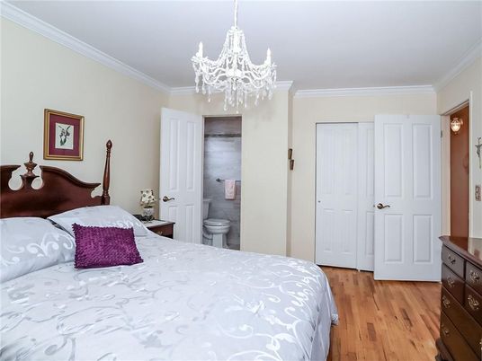 Bedroom, Chandelier, Interior, Wood Texture Flooring