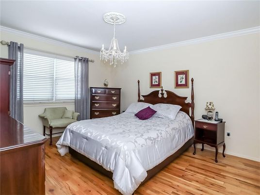 Bedroom, Chandelier, Interior, Wood Texture Flooring