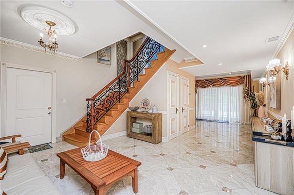 Chandelier, Interior, Marble, Recessed Lighting