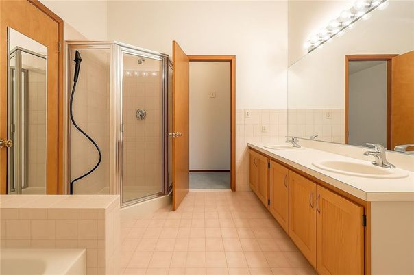 Bathroom, Dual Sink Vanities, Glass Shower, Interior