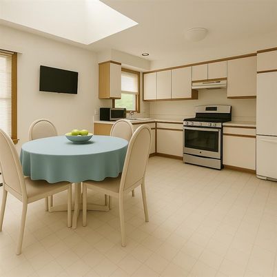 Dining room, Interior, Kitchen, Recessed Lighting, Stainless Steel Appliances