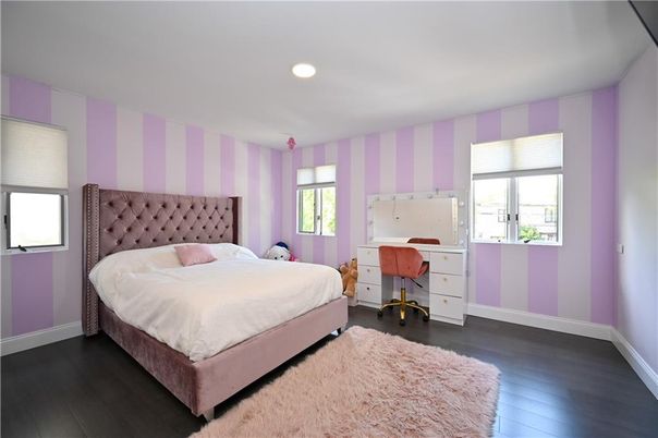 Bedroom, Home Office, Interior, Recessed Lighting, Wood Texture Flooring