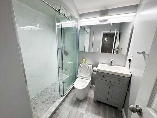 Bathroom, Glass Shower, Interior, Marble Walls