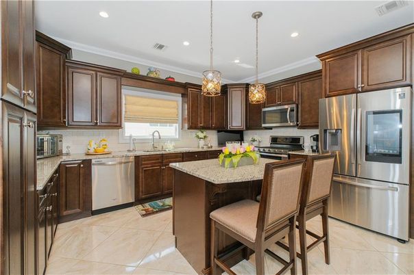 Interior, Kitchen, Pendant Lights, Recessed Lighting, Stainless Steel Appliances
