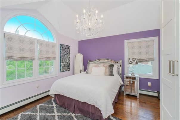 Bedroom, Chandelier, Interior, Wood Texture Flooring