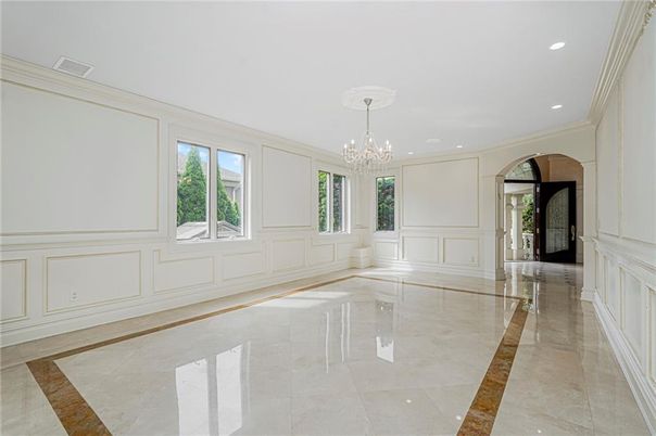 Chandelier, Empty room, Interior, Recessed Lighting