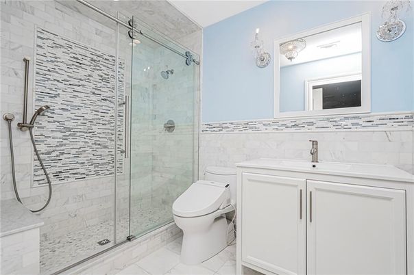 Bathroom, Glass Shower, Interior, Marble, Marble Walls