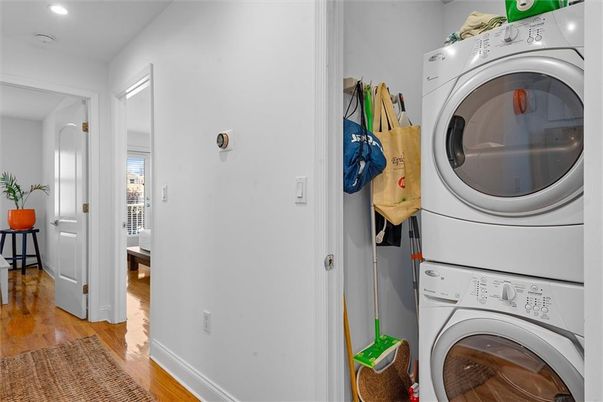 Interior, Recessed Lighting, Utility Closets, Washer, Wood Texture Flooring