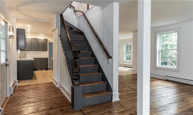 Interior, Kitchen, Recessed Lighting, Wood Texture Flooring