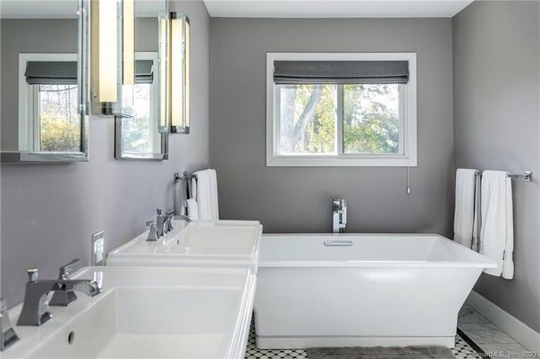 Bathroom, Dual Sink Vanities, Free Standing Baths, Interior, Marble