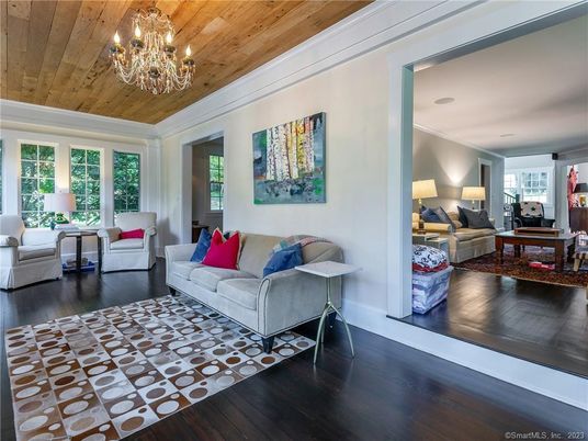 Chandelier, Interior, Living room, Wooden Ceilings, Wood Texture Flooring