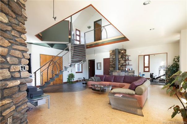 Fireplace, Interior, Living room, Stone Walls