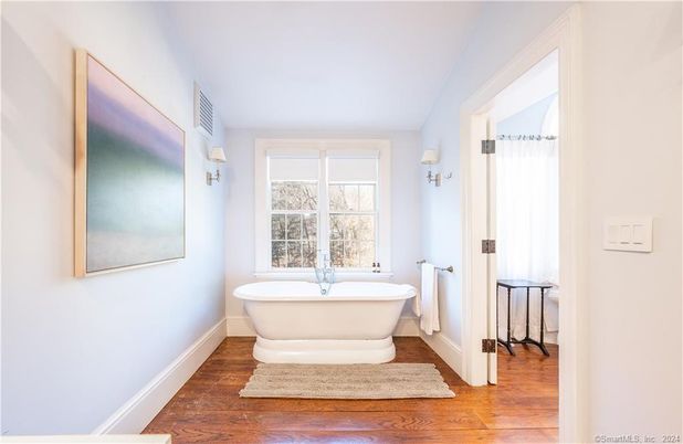 Bathroom, Free Standing Baths, Interior, Wood Texture Flooring