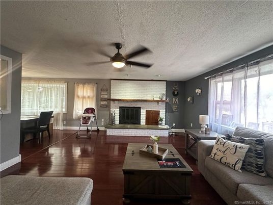 Fireplace, Interior, Living room, Stone Walls, Wood Texture Flooring