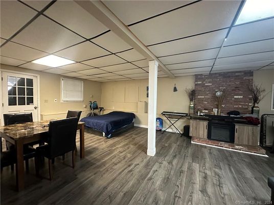 Dining room, Interior, Stone Walls, Wood Texture Flooring