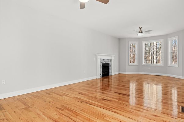 Empty room, Fireplace, Interior, Wood Texture Flooring