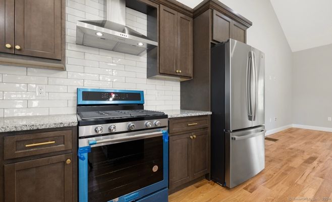 Interior, Kitchen, Stainless Steel Appliances, Wood Texture Flooring