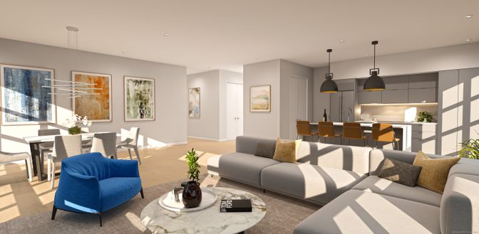 Dining room, Interior, Kitchen, Living room, Pendant Lights, Recessed Lighting