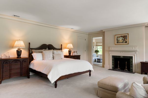 Bedroom, Fireplace, Interior