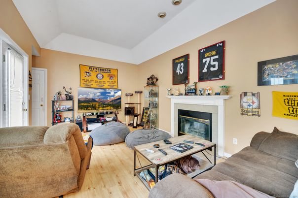 Fireplace, Interior, Living room, Wood Texture Flooring