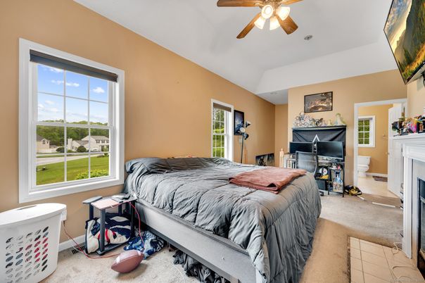 Bedroom, Fireplace, Interior