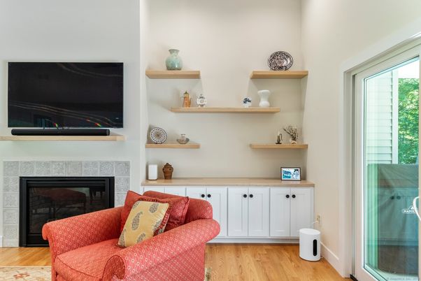 Fireplace, Interior, Living room, Wood Texture Flooring