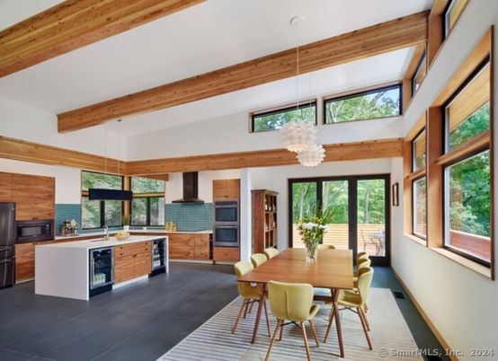 Chandelier, Dining room, Interior, Kitchen, Pendant Lights, Wooden Beams