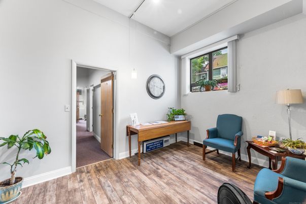 Home Office, Interior, Pendant Lights, Recessed Lighting, Wood Texture Flooring