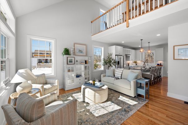 Dining room, Interior, Kitchen, Living room, Pendant Lights, Recessed Lighting, Stainless Steel Appliances, Wood Texture Flooring