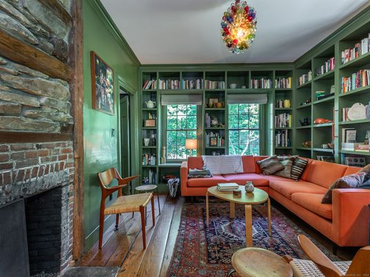 Fireplace, Interior, Living room, Stone Walls, Wood Texture Flooring