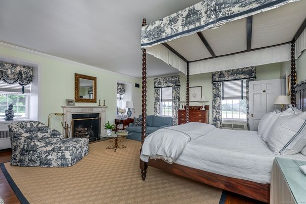 Bedroom, Fireplace, Interior, Wood Texture Flooring