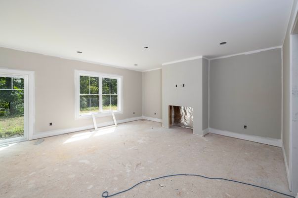 Empty room, Fireplace, Interior, Recessed Lighting