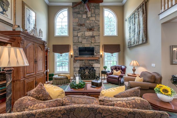 Fireplace, Interior, Living room, Stone Walls