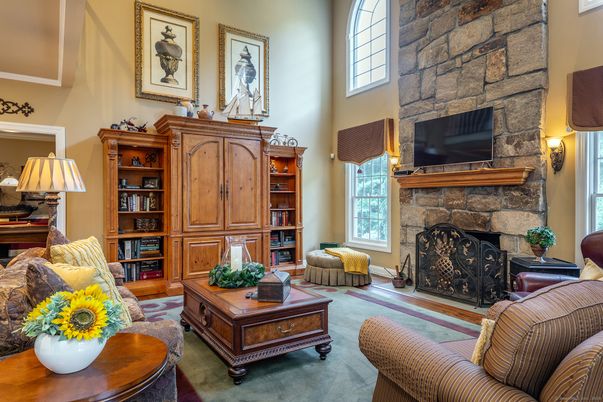 Fireplace, Interior, Living room, Stone Walls
