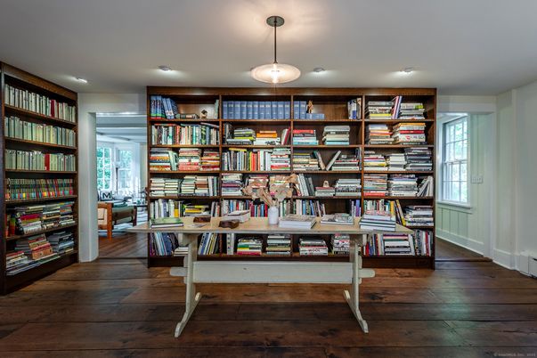 Home Office, Interior, Pendant Lights, Recessed Lighting, Wood Texture Flooring