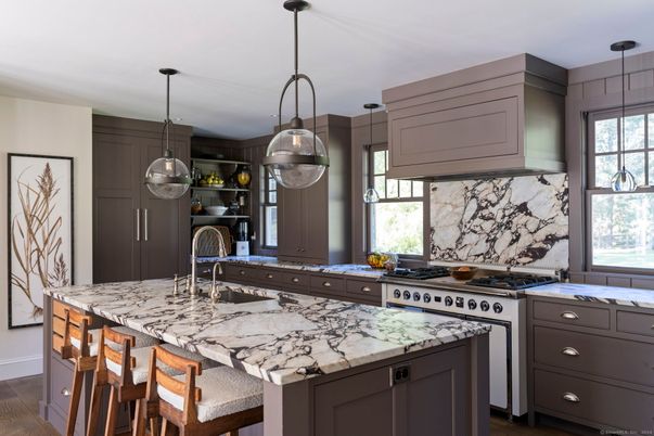 Interior, Kitchen, Pendant Lights, Stainless Steel Appliances, Wood Texture Flooring
