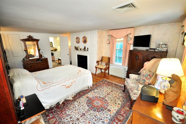 Bedroom, Fireplace, Interior, Wood Texture Flooring