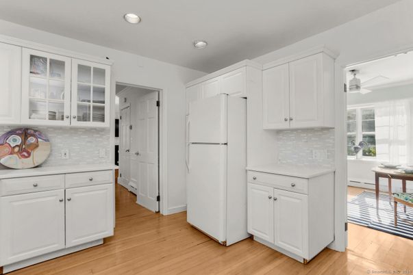 Interior, Kitchen, Recessed Lighting, Wood Texture Flooring