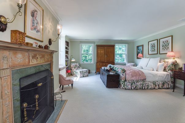Bedroom, Fireplace, Interior