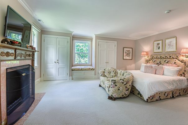 Bedroom, Fireplace, Interior