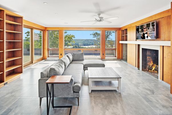 Fireplace, Interior, Living room, Recessed Lighting