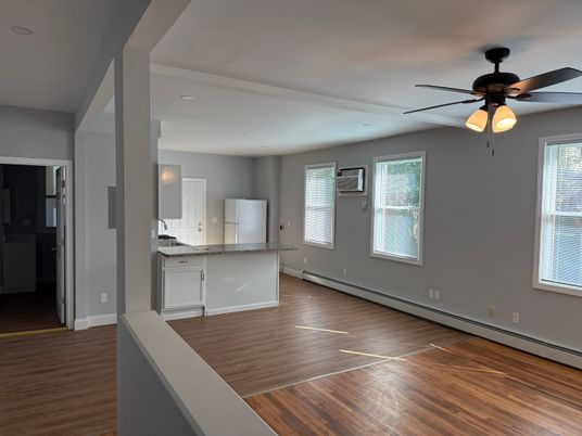 Interior, Kitchen, Recessed Lighting, Wood Texture Flooring
