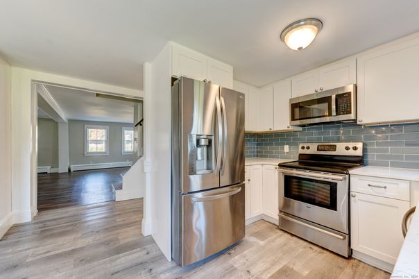 Interior, Kitchen, Stainless Steel Appliances, Wood Texture Flooring