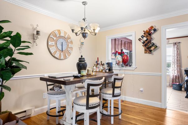 Chandelier, Dining room, Interior, Wood Texture Flooring
