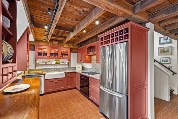 Interior, Kitchen, Stainless Steel Appliances, Wooden Beams, Wooden Ceilings