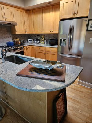 Interior, Kitchen, Stainless Steel Appliances, Wood Texture Flooring