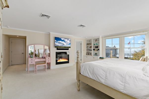 Bedroom, Fireplace, Interior, Recessed Lighting