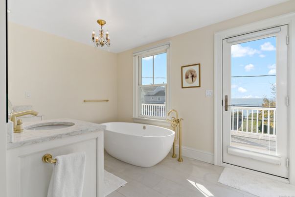 Bathroom, Chandelier, Dual Sink Vanities, Free Standing Baths, Interior