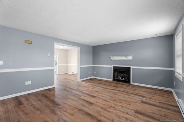 Empty room, Fireplace, Interior, Wood Texture Flooring