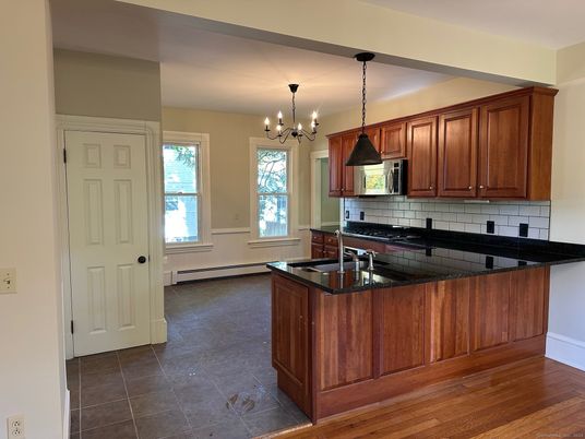 Chandelier, Interior, Kitchen, Pendant Lights, Wood Texture Flooring